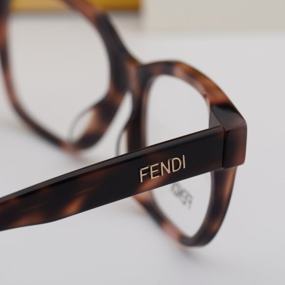 Fendi FE50055F 053 Eyeglasses Havana 52mm Square Frame - Picture 5 of 10
